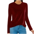 thumbnail image 2 of Jsaierl Chemisier en Velours Doré pour Femmes à Manches Longues, Chemise Habillée pour Soirée Élégante, Tunique Décontractée à Col Rond, 2 of 6