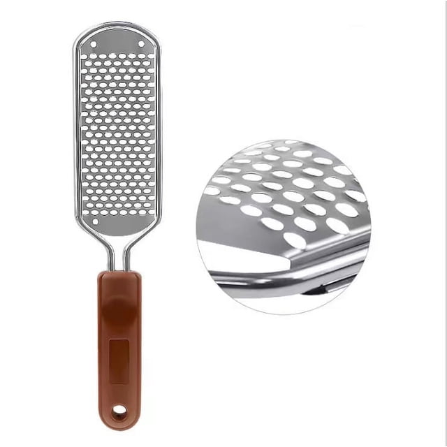Foot File - Callus Remover Tool for Dead Skin Removal, At Home Pedicure Tools, Foot Rasp Callus Remover Feet and Heels, Smooth Soft Feet Using a Grater & Scraper (Bamboo & Stainless Steel) (1 Pack)