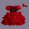 thumbnail image 4 of EGNMCR Vêtements pour Bébé Fille Robe pour Enfants Fille Robe Princesse Sans Manches Robe en Tulle à Paillettes Robe Tuftée, 4 of 6