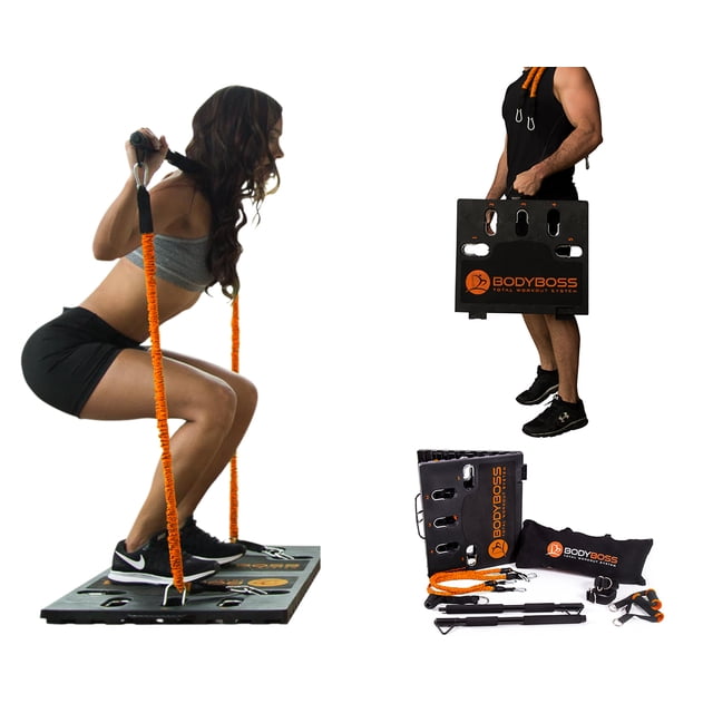 BodyBoss Home Gym 2.0 - Full Portable Gym Home Workout Package - PKG4-Orange