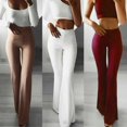thumbnail image 3 of Womens Stretch Flared OL Work Pants Yoga Bell-bottom Trousers, 3 of 4