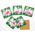 thumbnail image 2 of Inkdotpot Ensemble de 6 sous-Verres à Boisson Faciles à Nettoyer Base en Liège Carrée de 4 Pouces - Réutilisable - Flamant Rose, 2 of 8