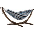 thumbnail image 1 of Double Sunbrella® Hammock with Solid Pine Arc Stand  - Surfside (8ft)  (FSC Certified), 1 of 3
