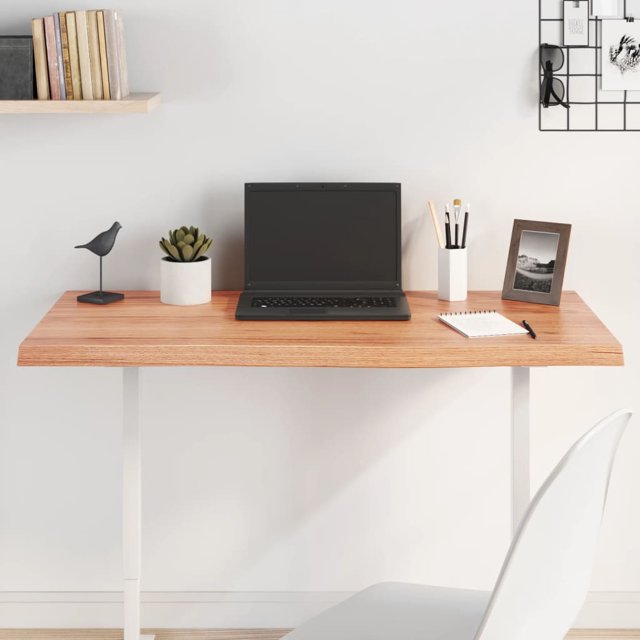 vidaXL Table Top Light Brown 100x60x(2-4) cm Treated Solid Wood Oak