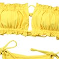 thumbnail image 4 of Gupgi Womens Solid Color Swimming Set, Bandage Bikini Top + Lace Up Briefs, 4 of 5