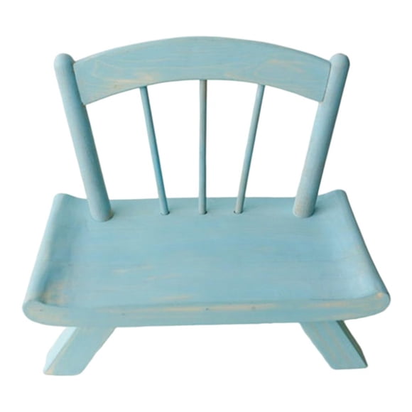 Miulika Chair Wooden Photography Accessories Decoration Home Multifunctional Blue