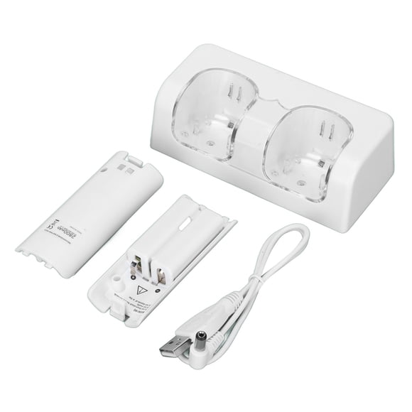 Small Light Portable Dual Controller Battery Charging Dock for Game Remote, Equipped with Long Power Cord, ABS Material, Rechargeable Batteries, 2800mAh Capacity