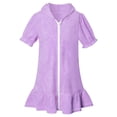thumbnail image 1 of DuoJiaJ Filles Robe de Plage à Capuche en Coton Manches Courtes Été Peignoir de Bain Robe de Plage Taille 4-5 Ans, 1 of 5