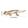 thumbnail image 2 of Brass Gecko Sculpture Elegant Desktop Ornament Unique Home and Study Table, 2 of 5