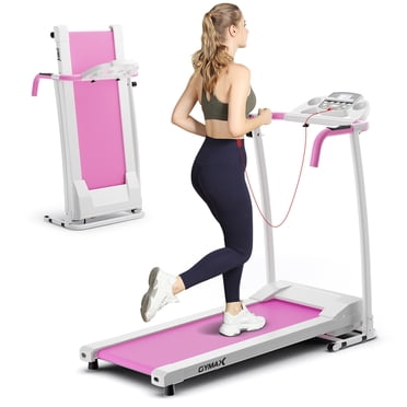 Gymax Folding Treadmill for Home Walking Running Machine w/ 12 Preset Programs Pink