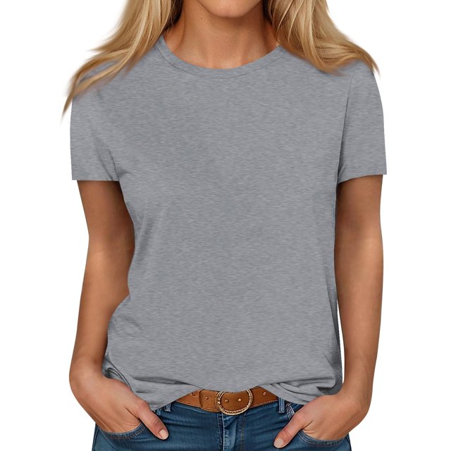 Timegard T-Shirts d'Été pour Femmes à Col Rond, Manches Courtes, Confortables, Basiques, Décontractés, Amples, Blouses