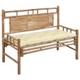thumbnail image 1 of vidaXL Garden Bench with Cushion 120 cm Bamboo, 1 of 5