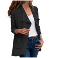 thumbnail image 3 of Cardigan Mode Femme Col en V Manches Longues Poches Veste, 3 of 6