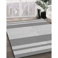 thumbnail image 3 of Ahgly Company Tapis de Zone Rond Gris Transitionnel pour Intérieur Lavable à la Machine, 4 Pieds Rond, 3 of 7