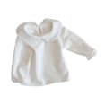 thumbnail image 1 of MeetoTime Children's Cotton Shirt Long Sleeved Doll Collar Solid Color Pullover Top Kids Spring Fall Clothes for Girls, 1 of 3