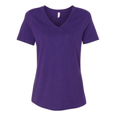 Bella  Canvas 6405 Missy Jersey Short-Sleeve V-Neck T-Shirt, M, Team Purple