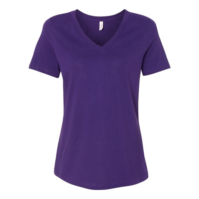 Bella Canvas 6405 Missy Jersey T-Shirt à Manches Courtes à Col en V, L, Violet Équipe