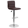 thumbnail image 2 of Bowery Hill Adjustable Faux Leather Striped Bar Stool in Brown, 2 of 5