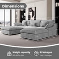 thumbnail image 3 of The Magic Home Canapé Sectionnel Modulaire en Lin en Forme de U à 5 Places, Gris, 3 of 13