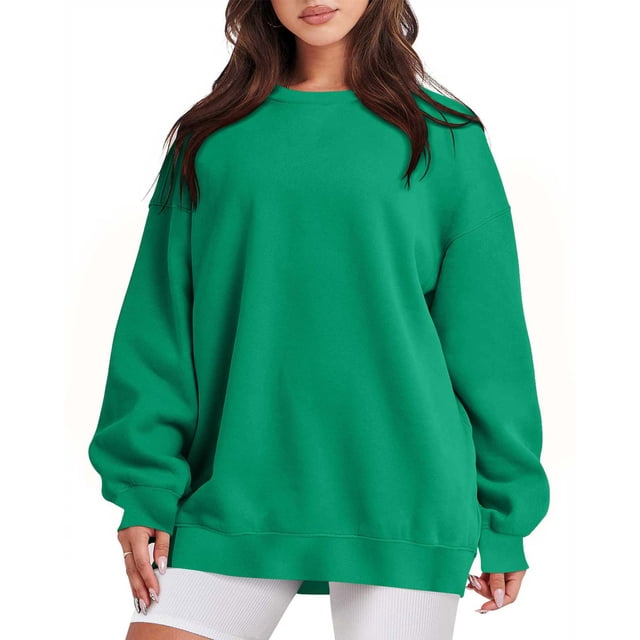 Liquidation à 50 % Chandail Surdimensionné pour Femmes 2023 Mode Décontractée Manches Longues Col Rond Chandail pour Dames Hauts Blouse