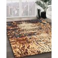 thumbnail image 2 of Ahgly Company Tapis d'Intérieur Carrés Abstraits Sangria Bruns Abstraits pour Aire, 8 Pieds Carré, 2 of 6