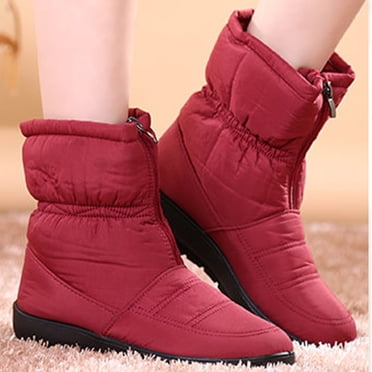 Mlkoz Shoes pour Femmes, Grandes Bottes de Neige Mode Hiver Rembourrées Chaussures Chaudes Semelle Souple Bottes Courtes Rembourrées Tête Ronde Bottes Mi-Hautes, Cadeaux pour Hommes