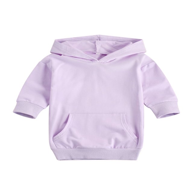 MesaSe Bébé Filles Hoodies Robe Tenues Solide à Manches Longues Pull Poche Longue Longueur Robe Droite Violet 1-2 Ans
