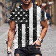 thumbnail image 1 of Snoarin Chandails en Molleton pour Hommes Mode Hommes Manches Courtes Col Rond T-Shirt Imprimé Décontracté Blouse 4 Juillet Chemises pour Hommes en Solde, 1 of 2