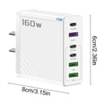 thumbnail image 2 of RKSTN Plastics Fast Charging Plug US Standard Charging Head 3U+3C Six Port Fast Charging Charger 160W Fast Charging Safeties And Overheating Prevention, 2 of 5