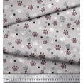 thumbnail image 3 of Soimoi Gray Rayon Fabric Paw Dog Print Sewing Fabric Yard 42 Inch Wide, 3 of 3