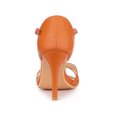 thumbnail image 2 of BLISSFUL STEP Women's Rhinestone Ankle Strap Open Toe Stiletto Heels Sandals Orange (Size 7.5), 2 of 6