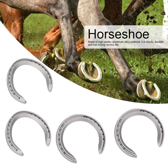 Ensemble de 4 Fers à Cheval en Alliage d'Aluminium Durable pour Accessoires d'Équitation