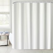 TIMIFIS Shower Curtain, Design and Polyester, Quick-Drying, Weighted Hem, Short Shower Curtains Set for Bathroom, and Washable Shower Curtain Liner