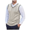 thumbnail image 2 of SHIXIAOO Male Knitted Vest Vest V Neck Sleeveless Padded Sweater Vest Open Cardigan plus Man Sweater for Men Sweaters for Men Cardigan Open Front with Hood Cropped Cardigan Sweaters for Men Sweaters, 2 of 8