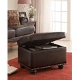 thumbnail image 3 of Designs4Comfort Ottoman de Rangement 5th Avenue en Cuir Synthétique Espresso, 3 of 4