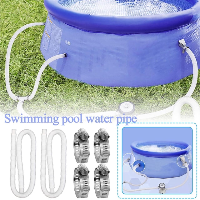 Pool Filter Replacement Hose Kit for Intex Above Ground Pools, Double Tube with Four Buckle Clamps for 300 330 530 1000 GPH Pumps