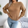 thumbnail image 4 of zanvin Chandails des Fêtes pour Femmes Mode Décontractée Coloré Manches Longues Épaules Dénudées Chandail en Tricot Col Rond Chandail Cadeaux, 4 of 6