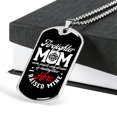 thumbnail image 3 of Firefighter Mom Raised Necklace Stainless Steel or 18k Gold Dog Tag 24" Chain, 3 of 8