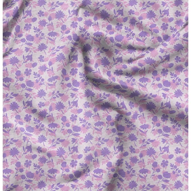 Soimoi Florals Print,Cotton Poplin, Sewing Fabric Sold by The Yard 42 Inch Wide,Sewing Craft Quilting/Quilt Making Fabric, Lavender