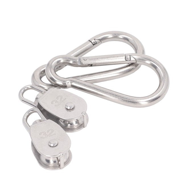 Crochet à Ressort M12, 250 Kg Portant un Seul Bloc de Poulie en Acier Inoxydable pour Camping