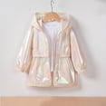 thumbnail image 1 of Girls' Spring Thin Hooded Zipper Coat , Colorful Cool Top For Outdoor Activities Beige 1 Years, 1 of 6