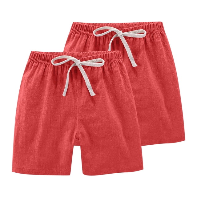 RXIRUCGD 2025 Summer Clothes for Kids 2PC Children's Summer Solid Casual Sports Shorts With Drawstring For Kids