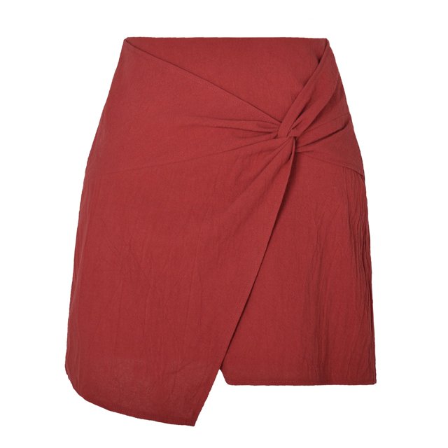 B91xZ Jupe Ligne A Femme Basique Modeste Longueur sous le Genou Jupe Droite Extensible, Rouge m