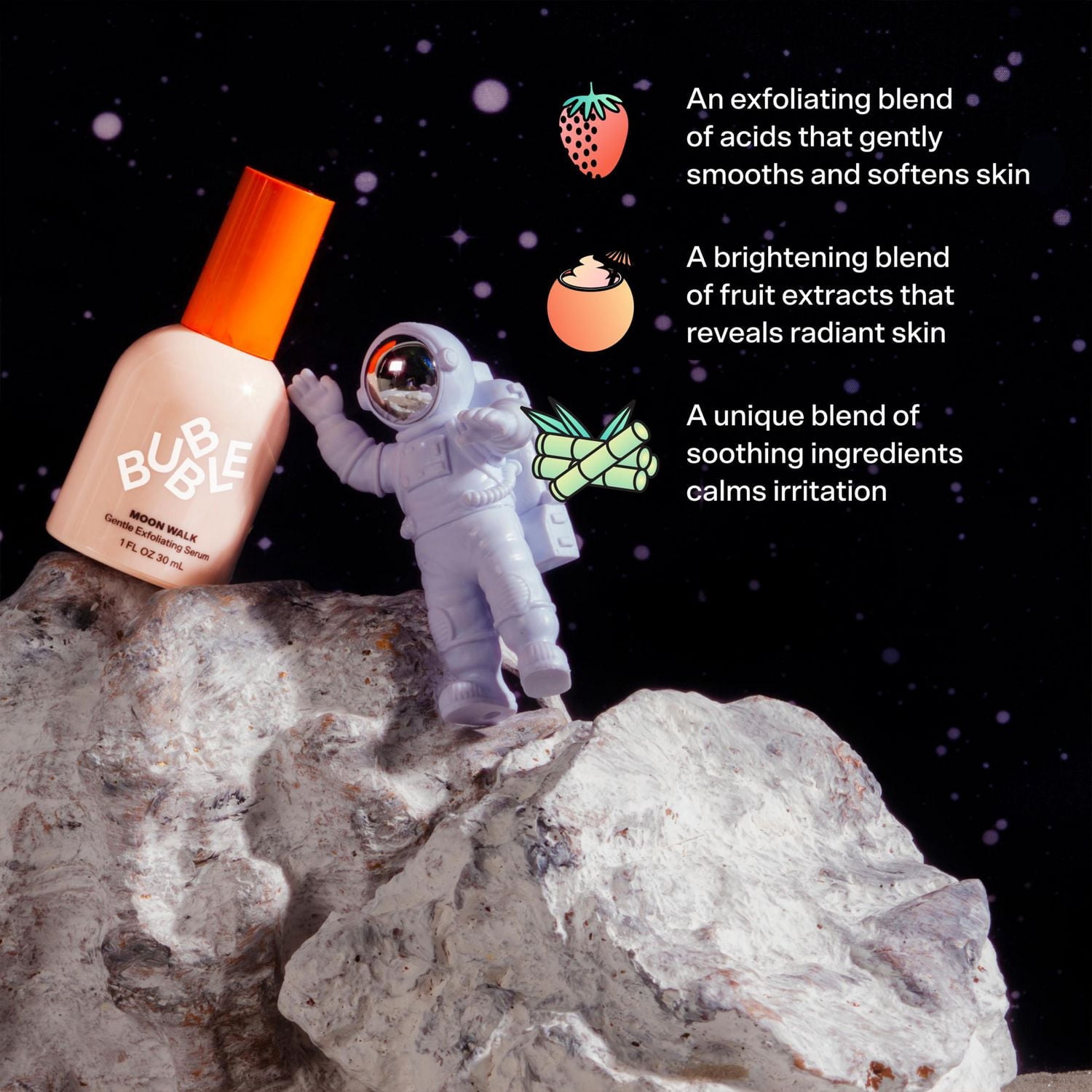 Bubble Skincare Moon Walk Gentle Exfoliating Serum, 1 FL OZ / 30ml