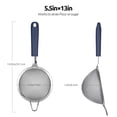thumbnail image 2 of 18/8 Stainless Steel Mesh Strainer: U-Taste 5.5 Inch Kitchen Fine Mesh Sieve Food Colander with Riveted Sturdy Silicone Handle and 30 Mesh Hole for Straining Flour, Pasta, Fruit, Quinoa (Blue), 2 of 11