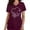 Wine, variant on LSLJS Women's Fashion Short Sleeve V-Neck Tops Working Uniform Printing Pocket Blouse Tops, Womens Plus Scrubs