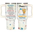 thumbnail image 1 of First Father's Day Gift for New Dad 40oz Tumbler with Handle and Straw: Best New Dad Ever Gift Idea from Daughter Son Kids Wife Celebrate Fatherhood 40oz Stainless Steel Tumbler, 1 of 1