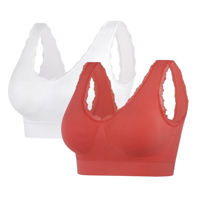 Soki 2pc Sports Bra for Women Padded Seamless Medium Impact Yoga Running Bras