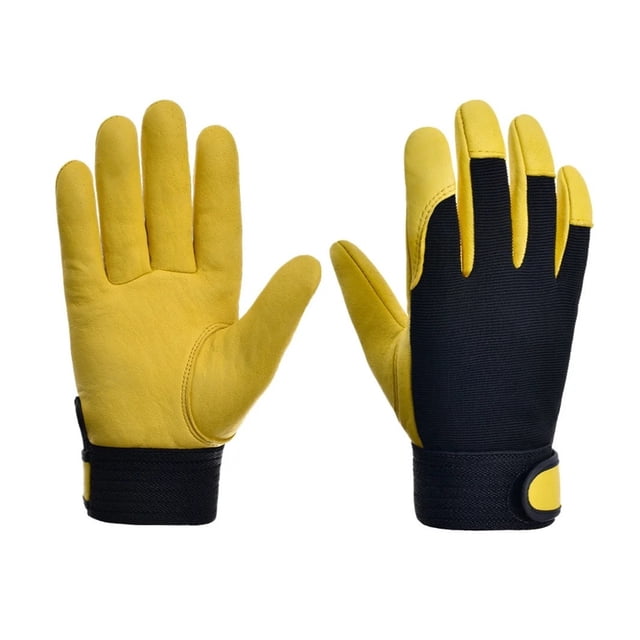 Gants de Travail en Cuir Sécurité Protection du Travail Jardiniers Soudage Résistants à l'Usure