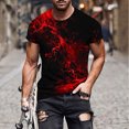 thumbnail image 1 of Qertyioot Hommes Imprimer Manches Courtes Col Rond T-shirt Casual Mode Manches Courtes Dégagement, 1 of 5